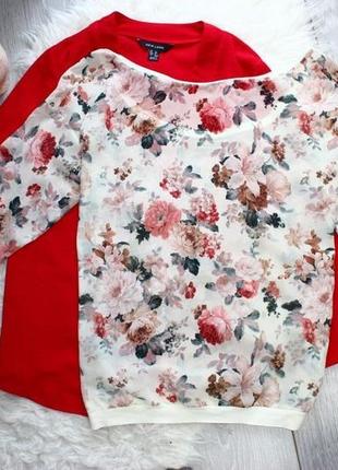 Стильная шифоновая полупрозрачная цветочная блуза pull&bear р с-м,44-462 фото