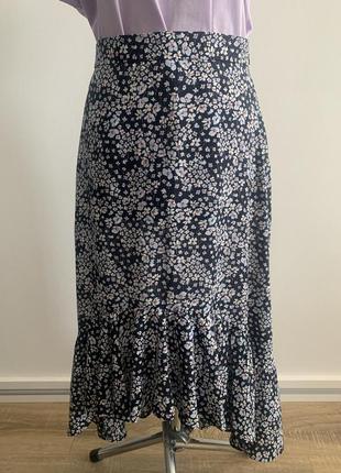 Легкая юбка в цветочек h&m 38 р.