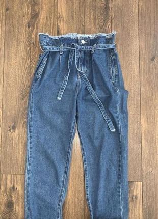 Стильные укороченные широкие джинсы с высокой посадкой джоггеры карго redial м 464 фото