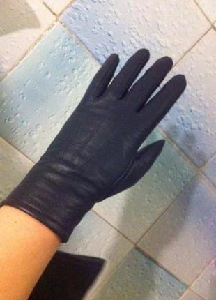 Новые кожаные перчатки из 100% натуральной кожи чернильного цвета м, 7,5