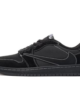 Кросівки nike air jordan 1 low og x travis scott blаck2 фото