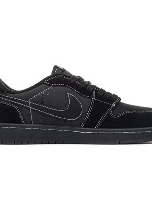 Кросівки nike air jordan 1 low og x travis scott blаck3 фото