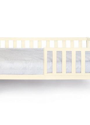 Детская деревянная кровать / кроватка со съемным бортиком злата (слоновая кость)