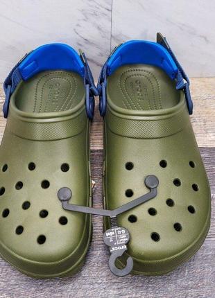 Крокс класік клог алл терейн зелені crocs classic all terrain clog army green/navy4 фото