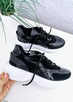 Кроссовки натуральная замша и лакированная кожа супер цена