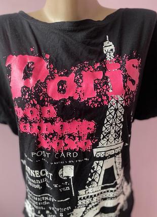 Футболка черная paris3 фото