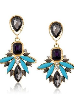 🏵 красивые серьги в стразах, новые! арт. 9320