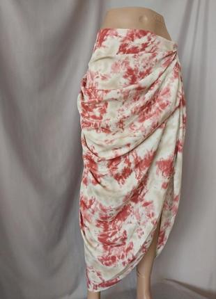 Нова сатинова спідниця в стилі tie dye3 фото