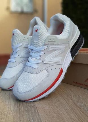 Мужские кроссовки new balance 574 белые с красным скидкостью sale &lt;unk&gt; smb