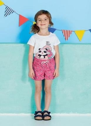 Легкие хлопковые розовые шорты шортики lupilu для девочки 110-1161 фото