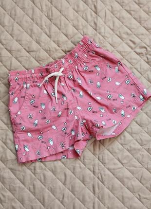 Легкие хлопковые розовые шорты шортики lupilu для девочки 110-1163 фото