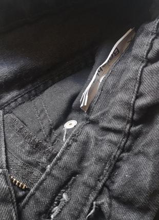 Черная джинсовая мини юбка с высокой посадкой7 фото