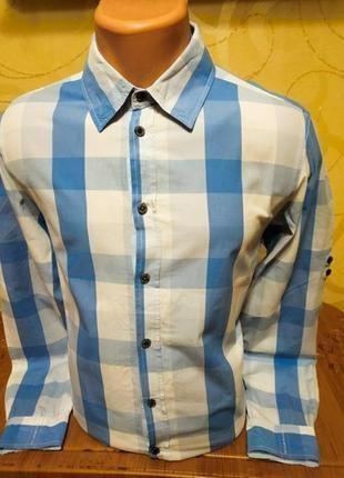 Качественная хлопковая рубашка в клетку популярного немецкого бренда camp david2 фото