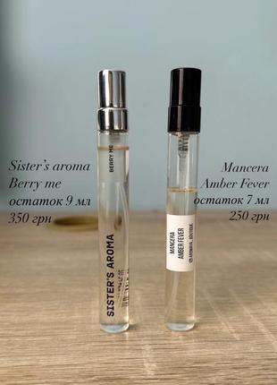 Sister’s aroma berry me, mancera amber fever