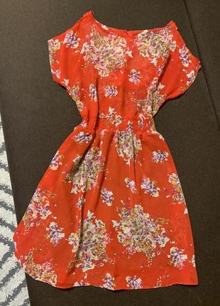 Шифоновое платье-миди/платье цветы воздушное