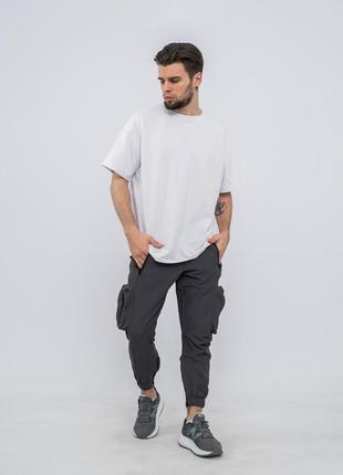 Чоловічі повсякденні штани сірі брюки карго демісезонні9 фото