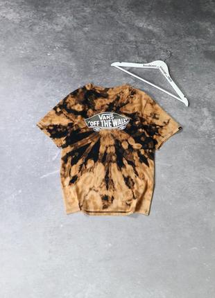 Эксклюзивная кастомная футболка vans big logo tiedye с камуфляжным большим лого. в стиле dime dickies polar skateboarding american vintage y2k вэнс