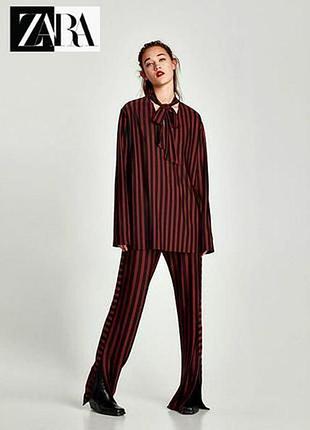 233.эффектная блузка в полоску модного испанского бренда zara