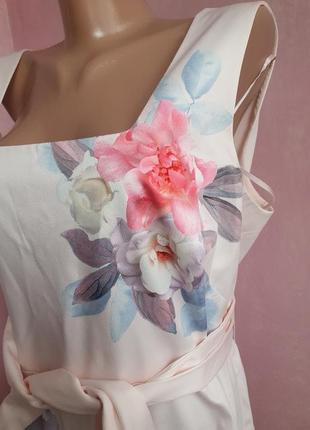 Розовое платье с розами на подюбнике4 фото