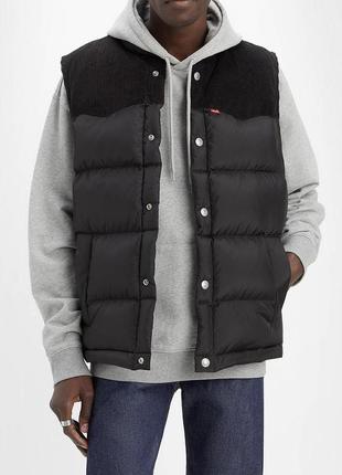 Levi’s® western super puffer vest чоловічий чорний жилет, жилетка, безрукавка оригінал1 фото