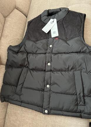 Levi’s® western super puffer vest чоловічий чорний жилет, жилетка, безрукавка оригінал6 фото