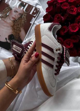 Кроссовки унисекс adidas samba wales bonner cream white pony новинка 20243 фото