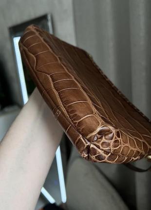 Винтажная сумка кожа крокодила коричневая coach crossbody crocodile5 фото