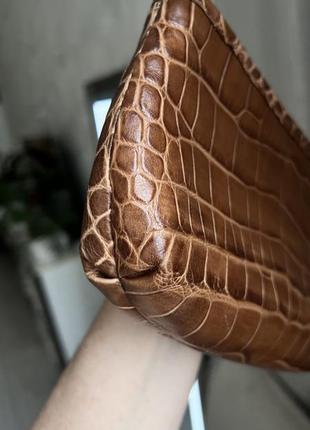 Винтажная сумка кожа крокодила коричневая coach crossbody crocodile4 фото