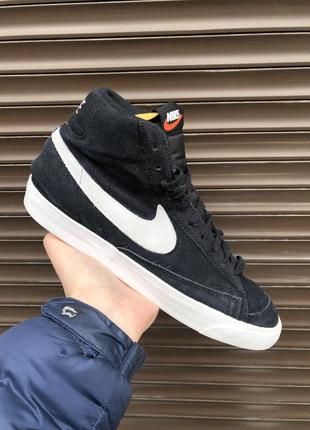 Nike blazer mid 77 suede black 46р 30см кеди високі оригінал кросівки