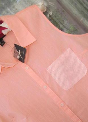 Суперовая хлопковая нежная блуза майка на пуговицах с отделкой в полоску atmosphere.2 фото