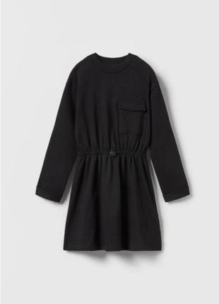 Сукня з довгим рукавом і круглим вирізом zara 122 см чорна