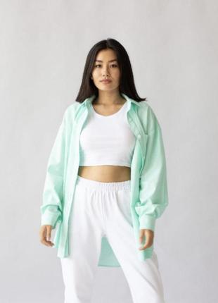 Рубашка рубашка оверсайз объемная коттон s/m (8)