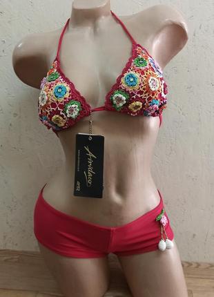 Розпродаж airidaco купальник жіночий червоний роздільний шортики