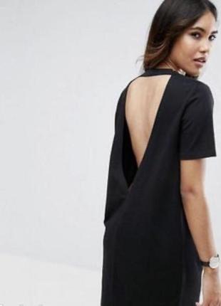 Черное свободное мини платье футболка футляр"asos",xs 42