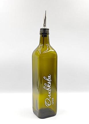 Набір скляних пляшок для олії та оцту з дерев'яною підставкою 3 шт. 750 мл (new)7 фото