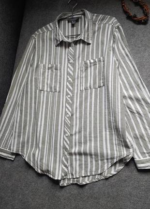 Котонова сорочка в вертикальну смужку 48-50 розміру4 фото