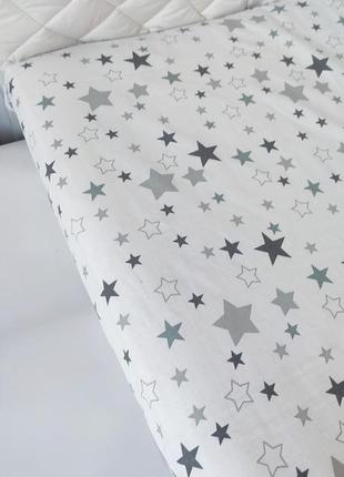 Простирадло в ліжечко дщя новонароджених натуральна на гумці простинь на резинці
