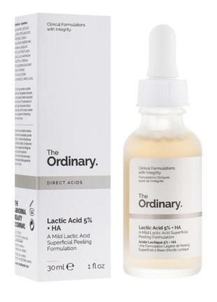 Сыворотка-пилинг для лица с молочной кислотой the ordinary lactic acid 5% + ha 2%