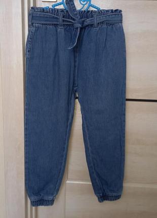 Модные фирменные джинсы свободные джоггеры штаны на высокой посадке next некст для девочки 6 лет 1162 фото