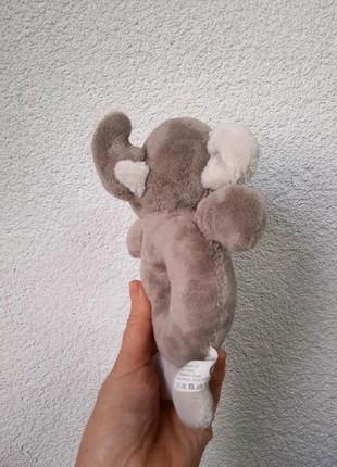 Детская мягкая игрушка погремушка слон слонёнок4 фото