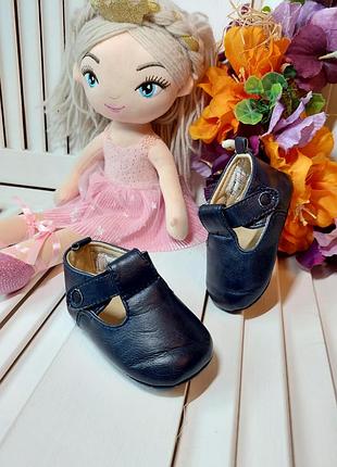 Пинетки туфли темно синие на девочку 6-9мес