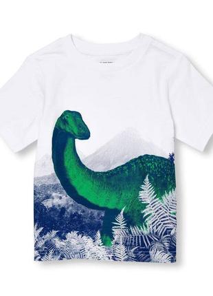 Красива бавовняна футболка з зеленим динозавром для малюків 1-2х років (81-85 см)