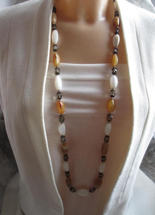 Довге намисто з індійських самоцвітів 101 см