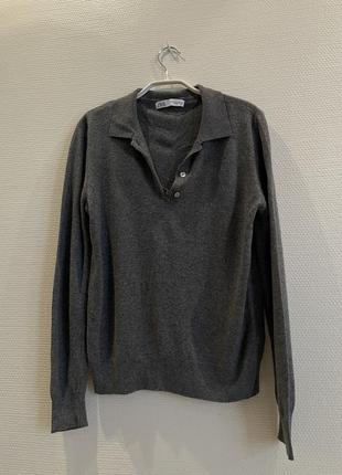 Сірий светр-поло zara