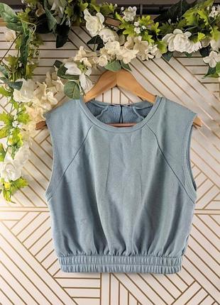 Флисовый укороченный топ без рукавов безрукавка желетка zara