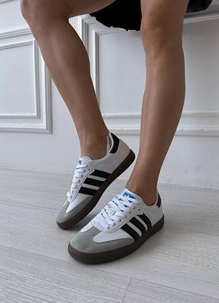 Adidas samba white brown женские кроссовки адидас самба7 фото