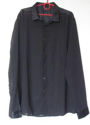 Блуза черная шифон-атлас