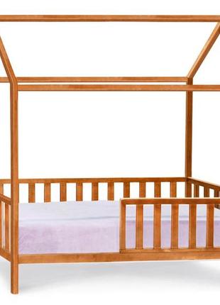 Дитяче дерев'яне ліжко / ліжечко-будиночок злата (горіх світлий)1 фото