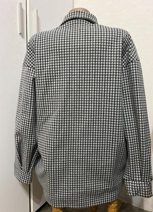 Новое пальто рубашка кашемир женская принт гусяча лапка3 фото