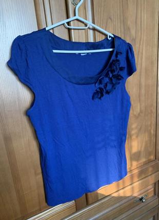 H&amp;m вискоза блузка футболка синяя очень удобная1 фото